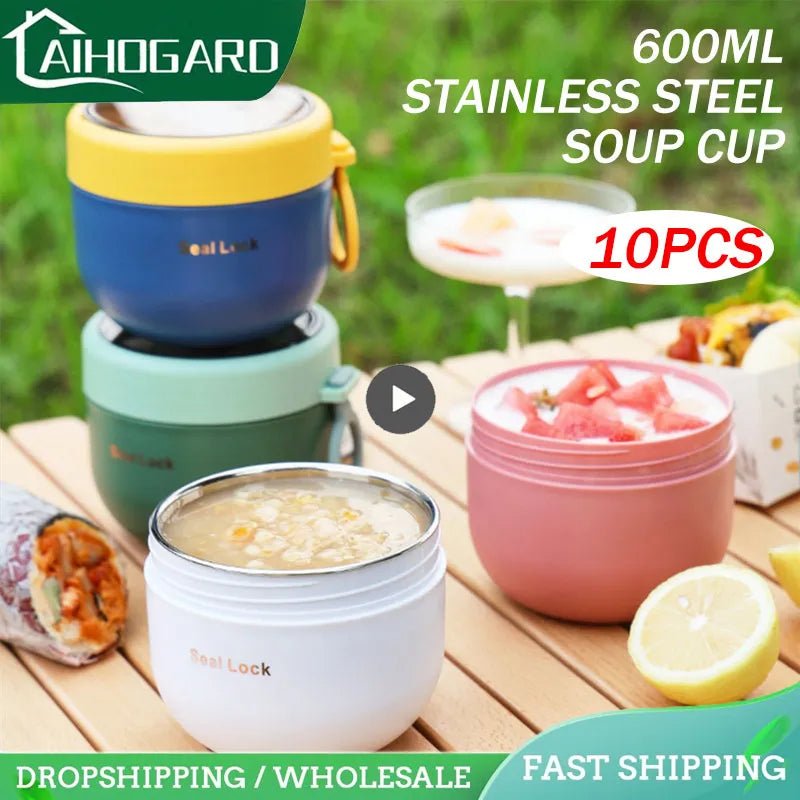 Insulated Soup Cup with Spoon - Lunch Box - Scribble Snacks