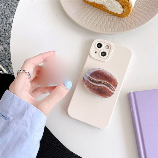 Japanese bread silicone iPhone case with a 3D bread ring holder and stand