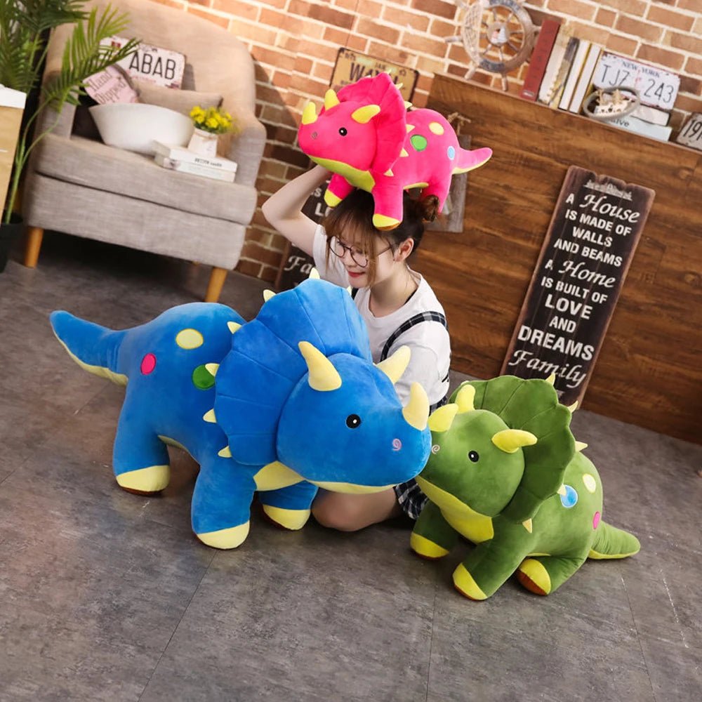 Jumbo Triceratops Plush Toy - Soft Plush Toys - Scribble Snacks