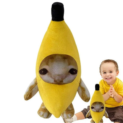 Kawaii Banana Cat Plush Pillow - Soft Plush Toys - Scribble Snacks