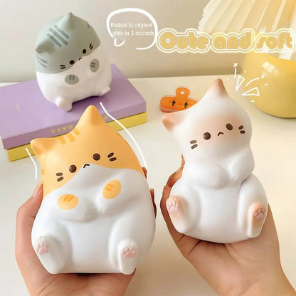 Kawaii Cat Stress Ball Toy - Soft Plush Toys - Scribble Snacks