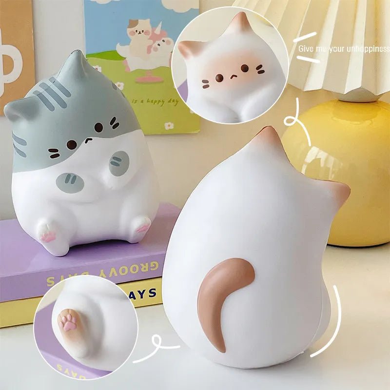 Kawaii Cat Stress Ball Toy - Soft Plush Toys - Scribble Snacks
