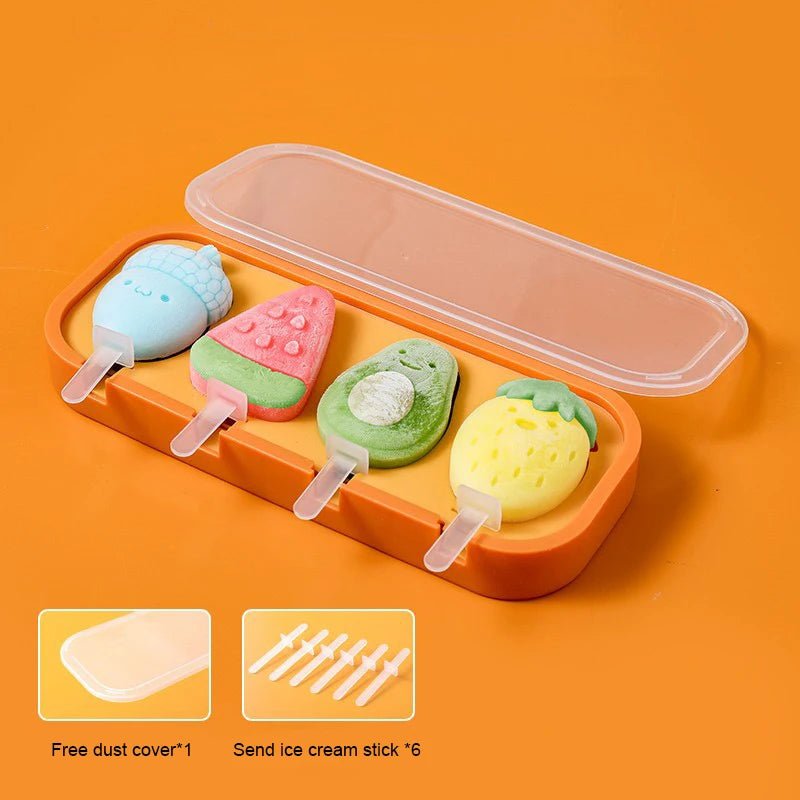 Kids Fun Ice Cream and Cheese Stick Silicone Mold - Ice Cube Trays - Scribble Snacks