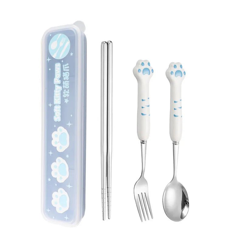 Kitten Paw Stainless Steel Cutlery Set - Cutlery Set - Scribble Snacks