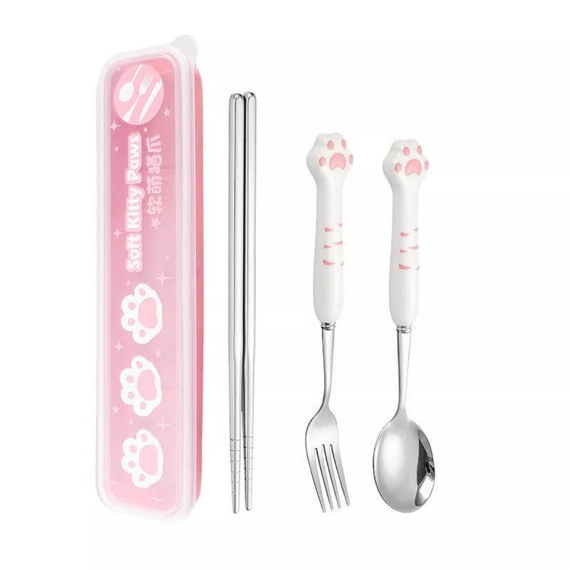 Kitten Paw Stainless Steel Cutlery Set - Cutlery Set - Scribble Snacks