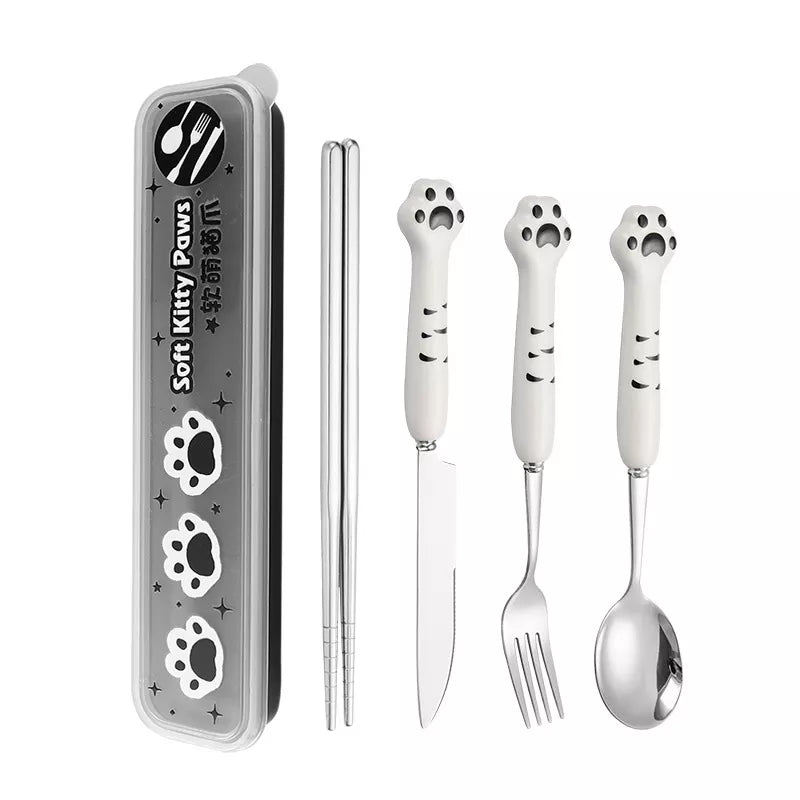 Kitten Paw Stainless Steel Cutlery Set - Cutlery Set - Scribble Snacks