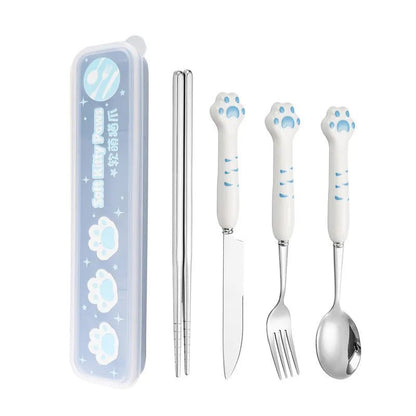 Kitten Paw Stainless Steel Cutlery Set - Cutlery Set - Scribble Snacks