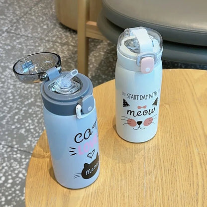 Kitty Cat Stainless Steel Kids Flask - Water Bottles - Scribble Snacks