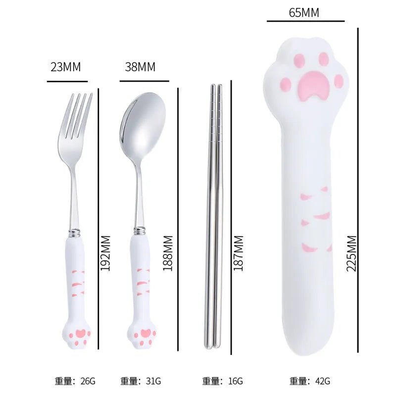 Kitty Paw Cutlery Set - Cutlery Set - Scribble Snacks