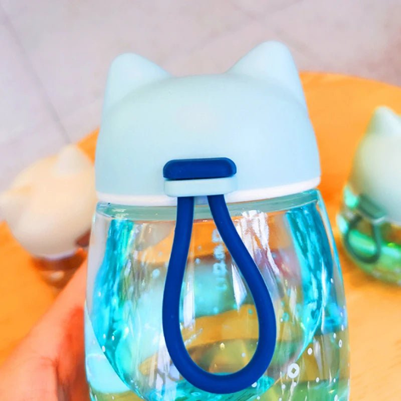 Kitty Sip Gradient Glass Bottle - Water Bottles - Scribble Snacks