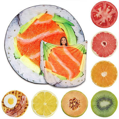 Kiwi, Lemon, Tomato, Cantaloupe, Orange Flannel Blanket - Blankets - Scribble Snacks