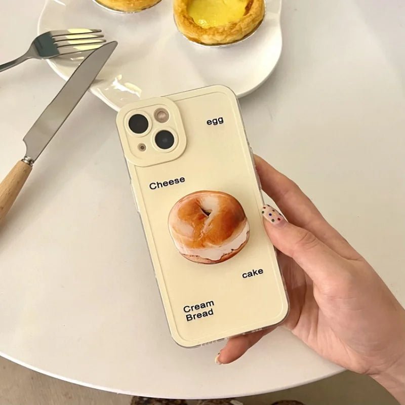 Korean Bread Letter Soft Silicone iPhone 14/13/12 Case - Drop-Resistant - iPhone Cases - Scribble Snacks
