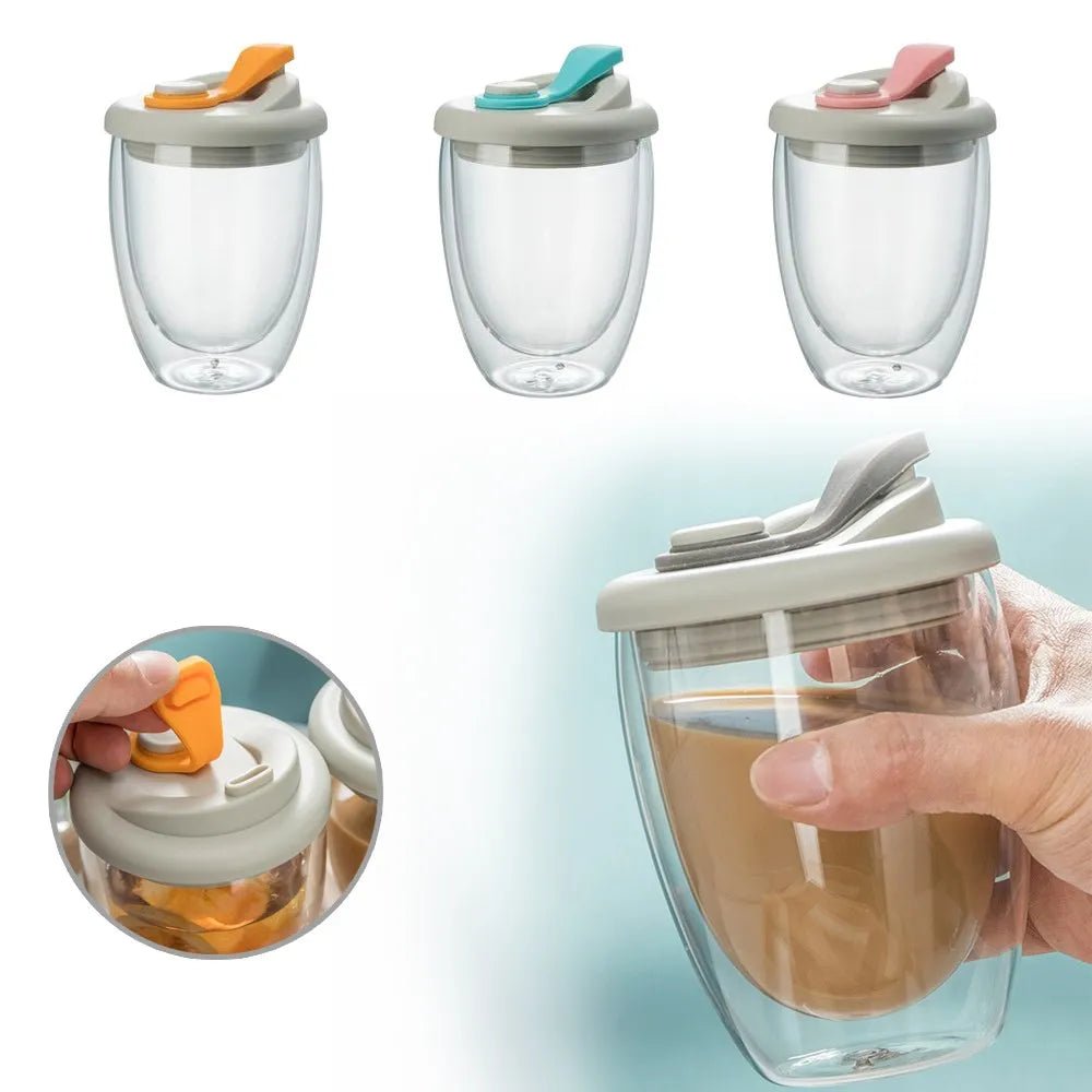 Leak-Proof Double-Wall Glass Cup - Drinking Cup/Glass - Scribble Snacks