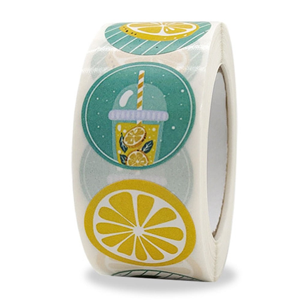 Lemon Party Round Stickers for Envelopes and Gifts - Stickers & Labels - Scribble Snacks