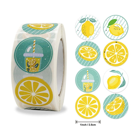 Lemon Party Round Stickers for Envelopes and Gifts - Stickers & Labels - Scribble Snacks