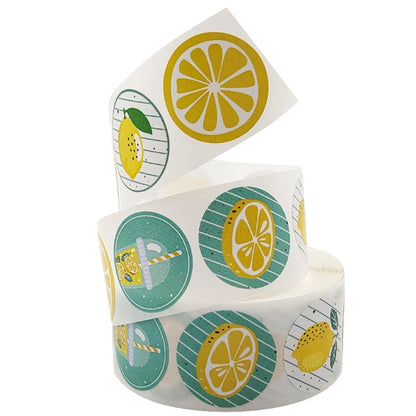 Lemon Party Round Stickers for Envelopes and Gifts - Stickers & Labels - Scribble Snacks