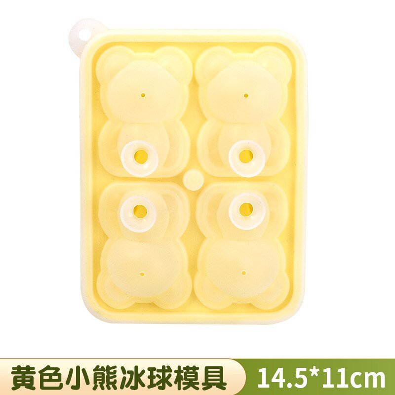 Little Teddy Bear Ice Cube Mold - 4 Grid 3D Silicone for Household Ice Cream and Ice Blocks - Ice Cube Trays - Scribble Snacks