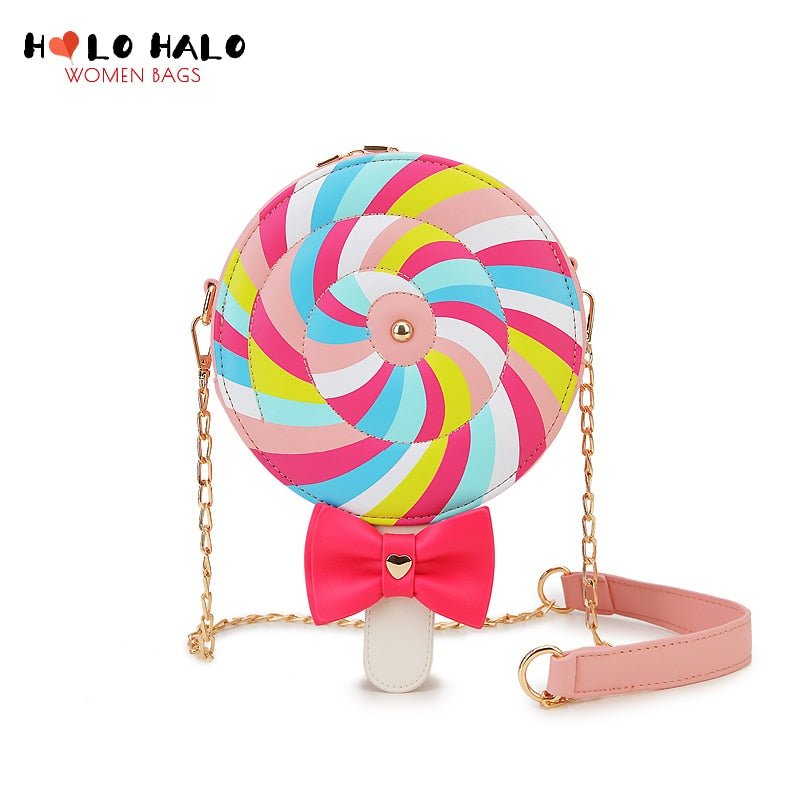 Lollipop Candy Crossbody Bag: Circular Shoulder Bag - Bags & Backpacks - Scribble Snacks
