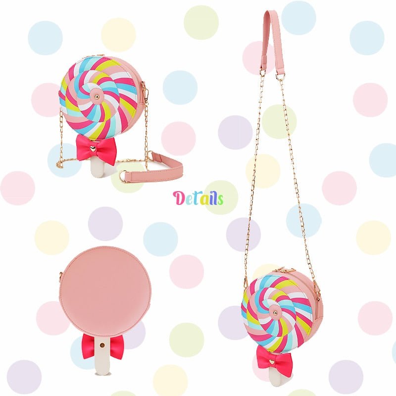 Lollipop Candy Crossbody Bag: Circular Shoulder Bag - Bags & Backpacks - Scribble Snacks