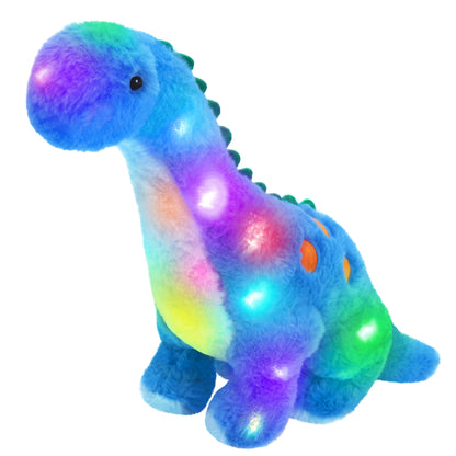 Luminous Blue Dinosaur Plush Pillow - Soft Plush Toys - Scribble Snacks