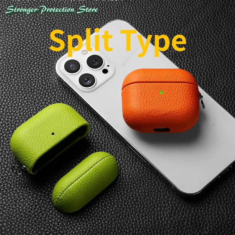 Lychee Leather Buckle AirPods Pro/1/2 Case - Airpods Cases - Scribble Snacks
