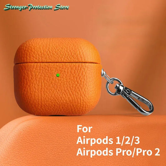 Lychee Leather Buckle AirPods Pro/1/2 Case - Airpods Cases - Scribble Snacks