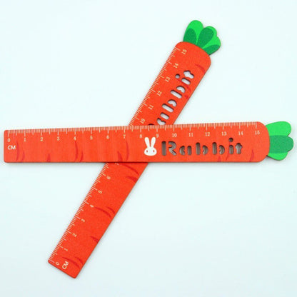 Measure the Crunch - Carrot Wooden Straight Ruler - 15cm - 0 - Scribble Snacks