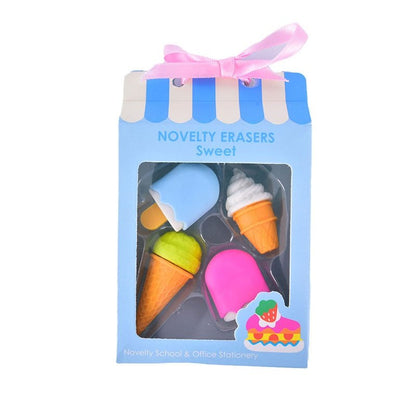 Mini Cute Eraser Pack - Four Piece Festive Food Eraser Sets - Erasers - Scribble Snacks