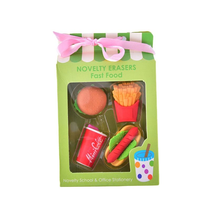 Mini Cute Eraser Pack - Four Piece Festive Food Eraser Sets - Erasers - Scribble Snacks