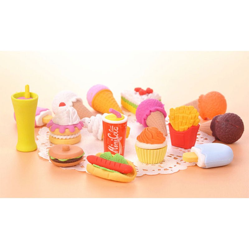 Mini Cute Eraser Pack - Four Piece Festive Food Eraser Sets - Erasers - Scribble Snacks