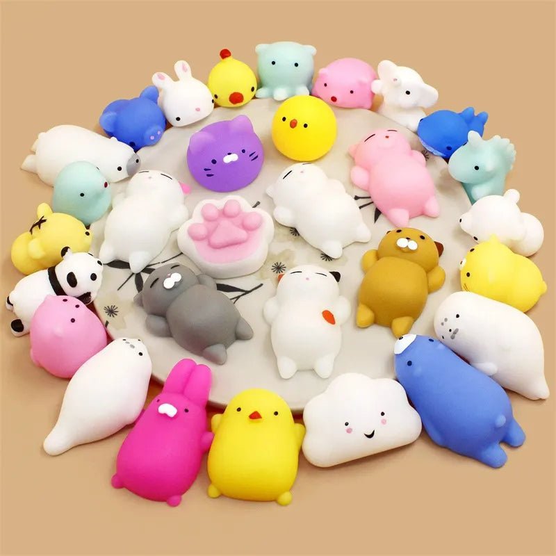 Mochi Squishies Stress Relief Toys - Soft Plush Toys - Scribble Snacks