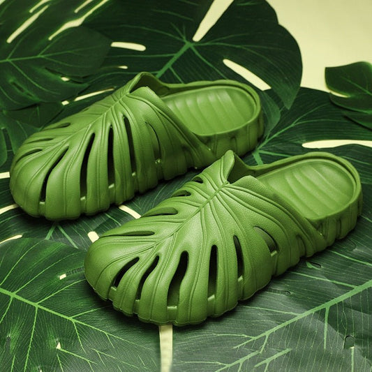 Monstera Unisex Summer Slides: Beach and Home Footwear - Shoes & Slippers - Scribble Snacks
