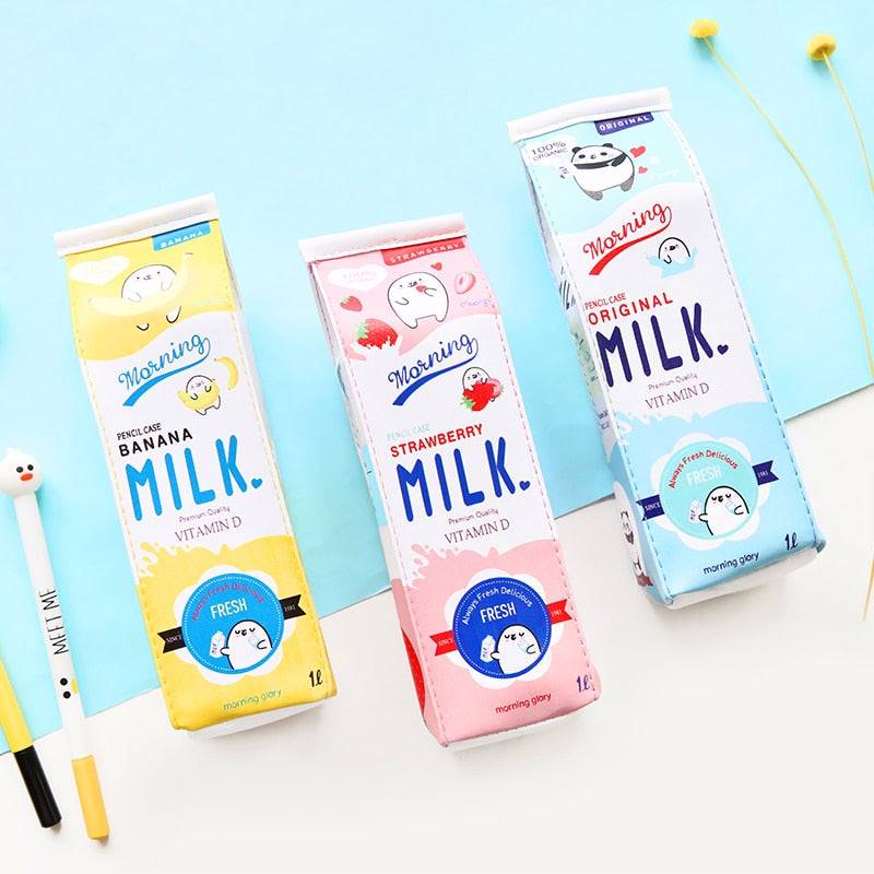 Morning Milk PU Leather Pencil Case - Your Morning Milk! - Pencil Cases - Scribble Snacks