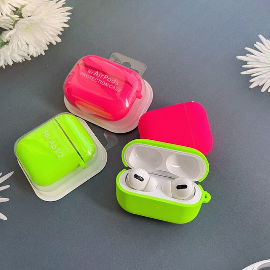 Neon Green and Hot Pink Silicone AirPods Pro Case - Airpods Cases - Scribble Snacks
