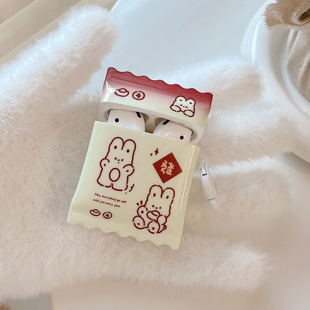 New Year Red Rabbit Candy Box AirPods 1/2/3/Pro/Pro 2 Case - Airpods Cases - Scribble Snacks