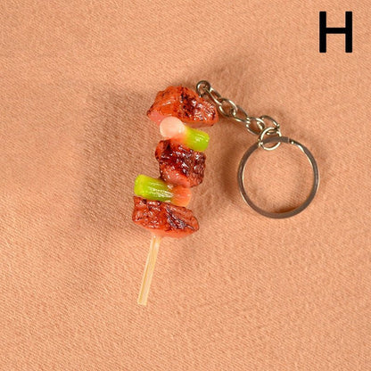 Personalized BBQ Food Keychain - Simulation Spicy Squid, Meat and Food Designs - Keychains - Scribble Snacks