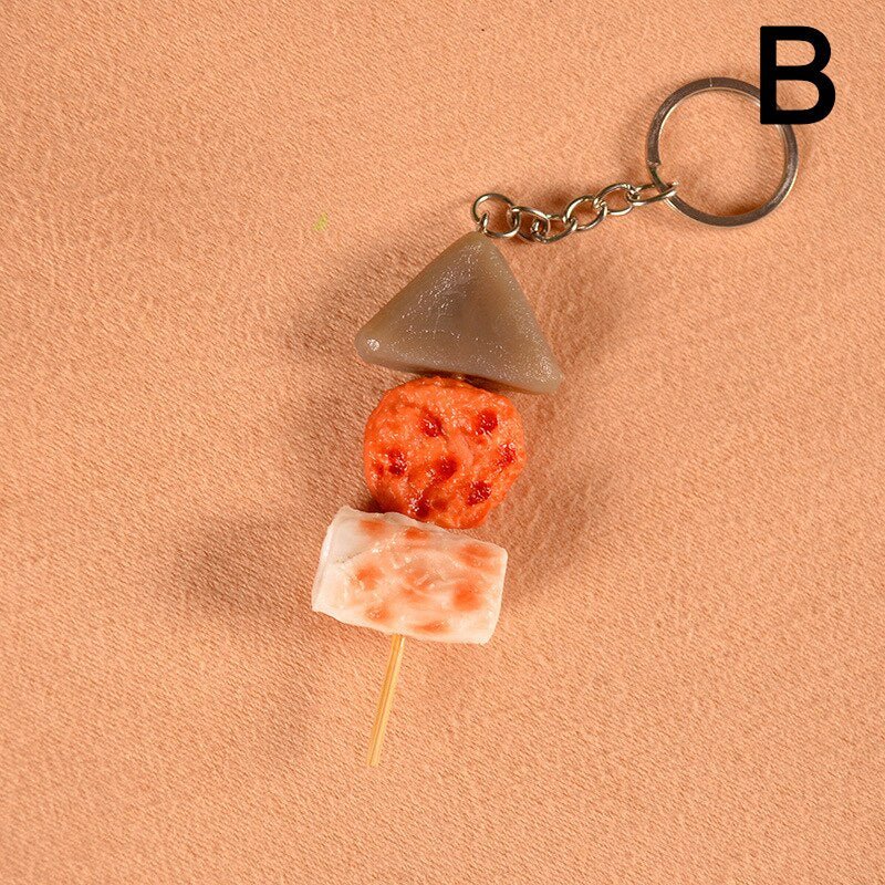 Personalized BBQ Food Keychain - Simulation Spicy Squid, Meat and Food Designs - Keychains - Scribble Snacks