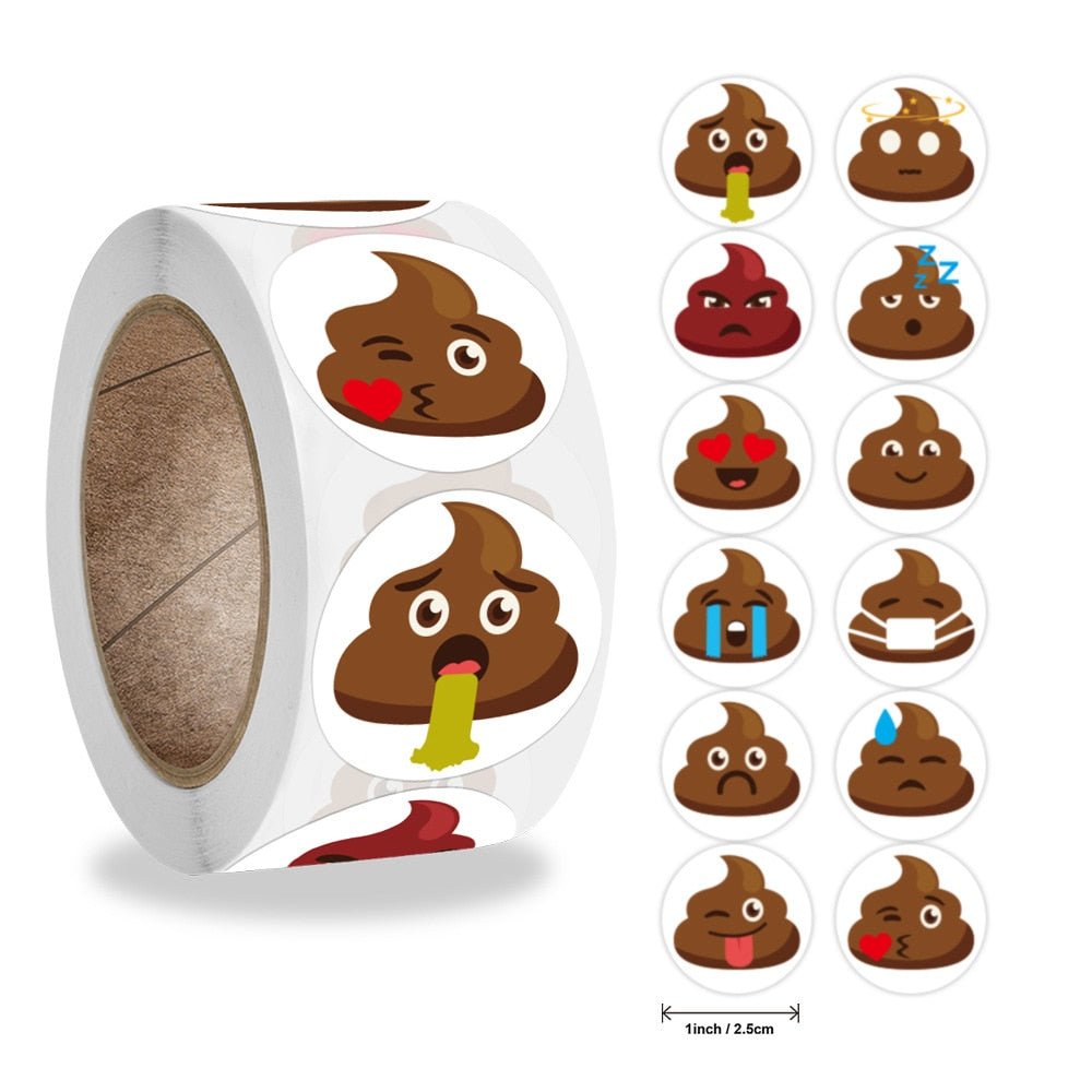 Pet Dog Poop Emoticons Reward Stickers, 500pcs - Stickers & Labels - Scribble Snacks