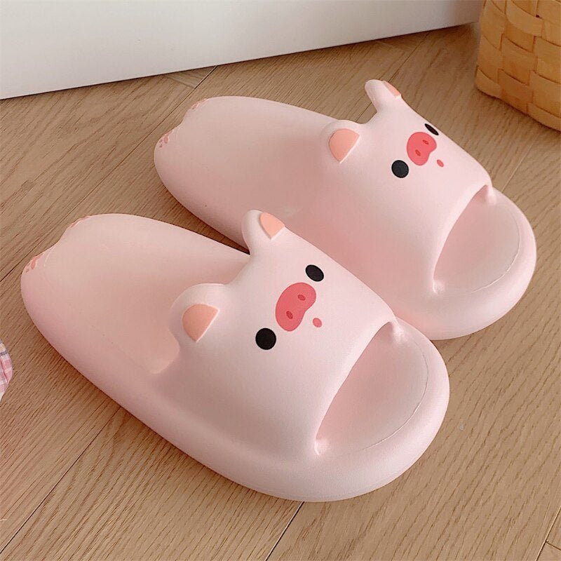 Pink Pig Pattern Summer Slippers for Adults - Shoes & Slippers - Scribble Snacks