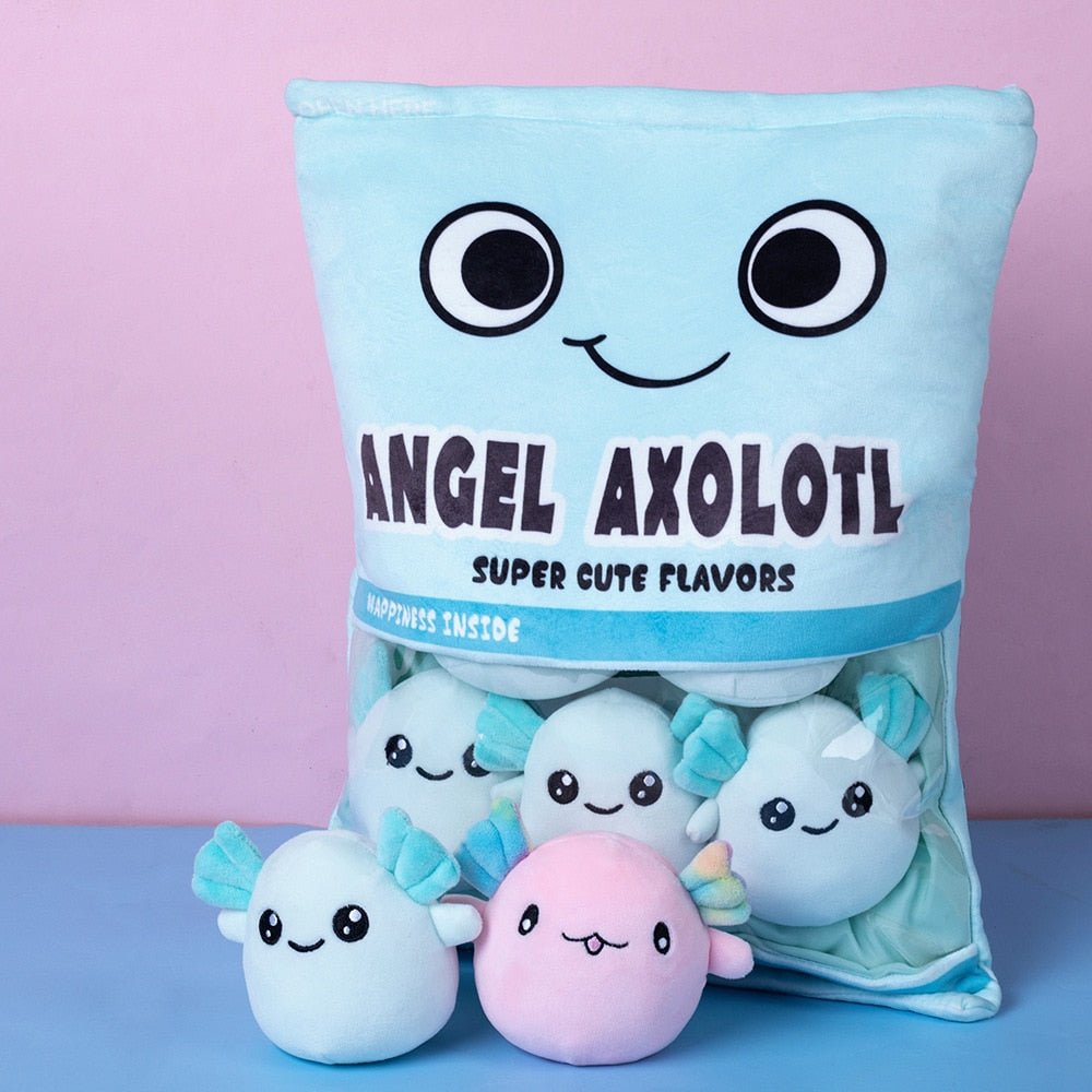 Plush Cookies and Puffs Toy Pillow: Koala and Axolotl Designs - Soft Plush Toys - Scribble Snacks