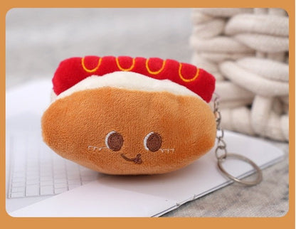 Plush Food Toys Keychains - Pizza, Burger, Fries, and Toast Designs for Fun Children's Gifts - Keychains - Scribble Snacks