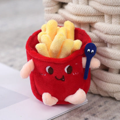 Plush Food Toys Keychains - Pizza, Burger, Fries, and Toast Designs for Fun Children's Gifts - Keychains - Scribble Snacks