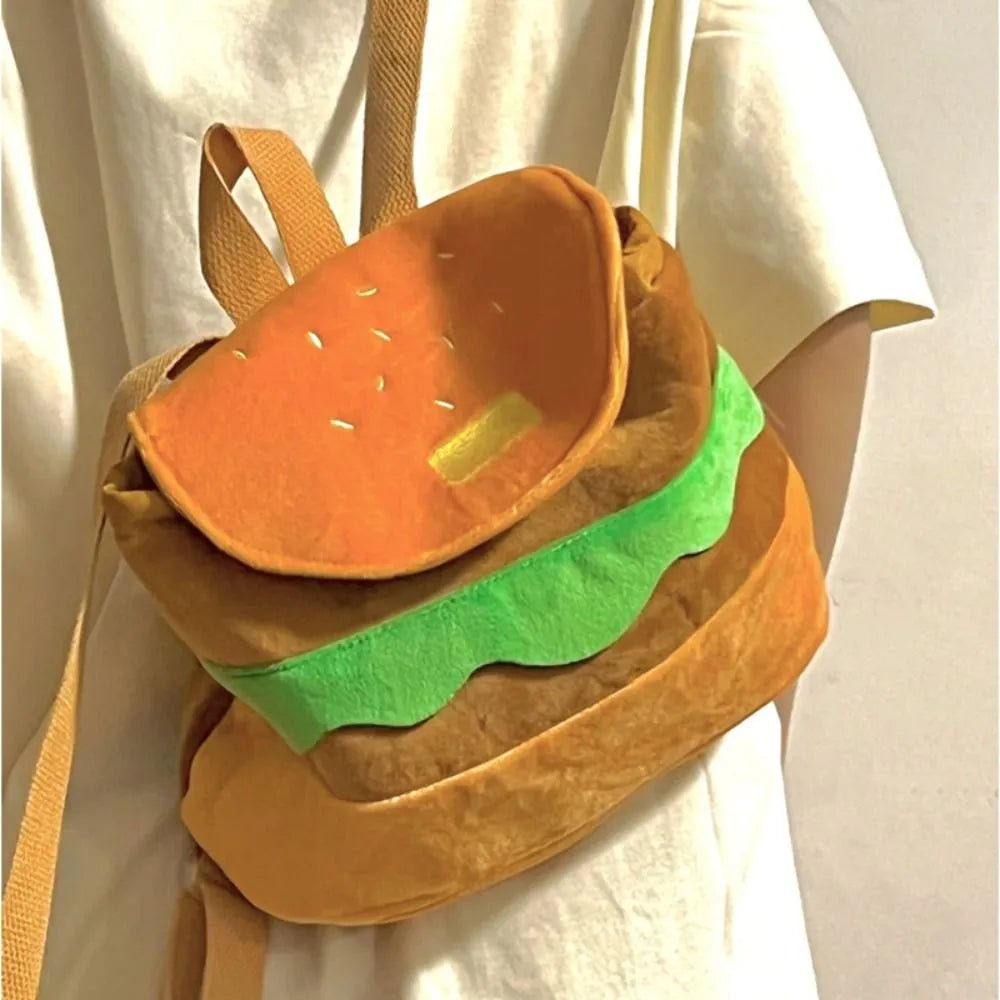 Plush Hamburger Kids Backpack - Bags & Backpacks - Scribble Snacks