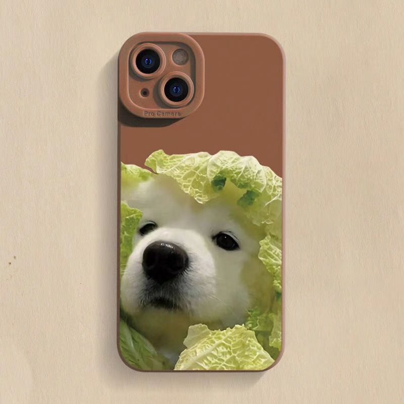 Pooch Bread Hug - Cute Bread Cabbage Dog TPU Soft Phone Case for iPhone 14/13/12 - iPhone Cases - Scribble Snacks