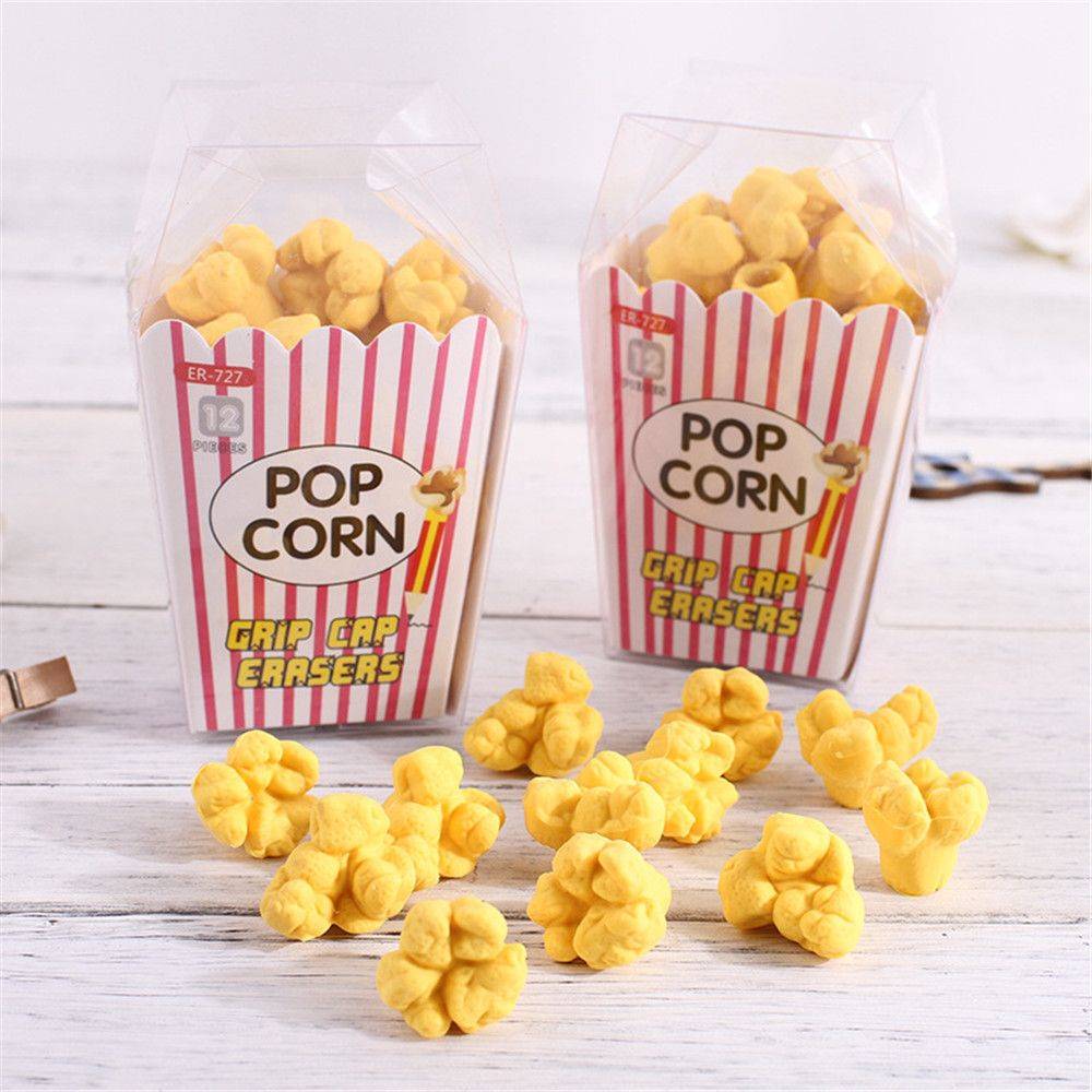 Popcorn Perfection Erasers - Set of 12 - Erasers - Scribble Snacks