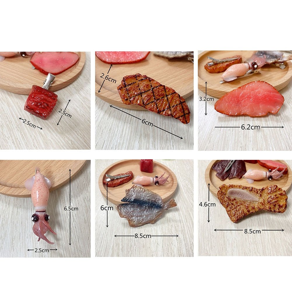 Pork Ribs and Shrimp Novelty Hair Clips - Hair Clip - Scribble Snacks