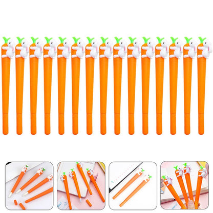 Rabbit and Carrot Ink Pens - Easter Bunny Cartoon Signature Pens, 0.5mm - Pack of 15 Pens - Pens/Pencils - Scribble Snacks