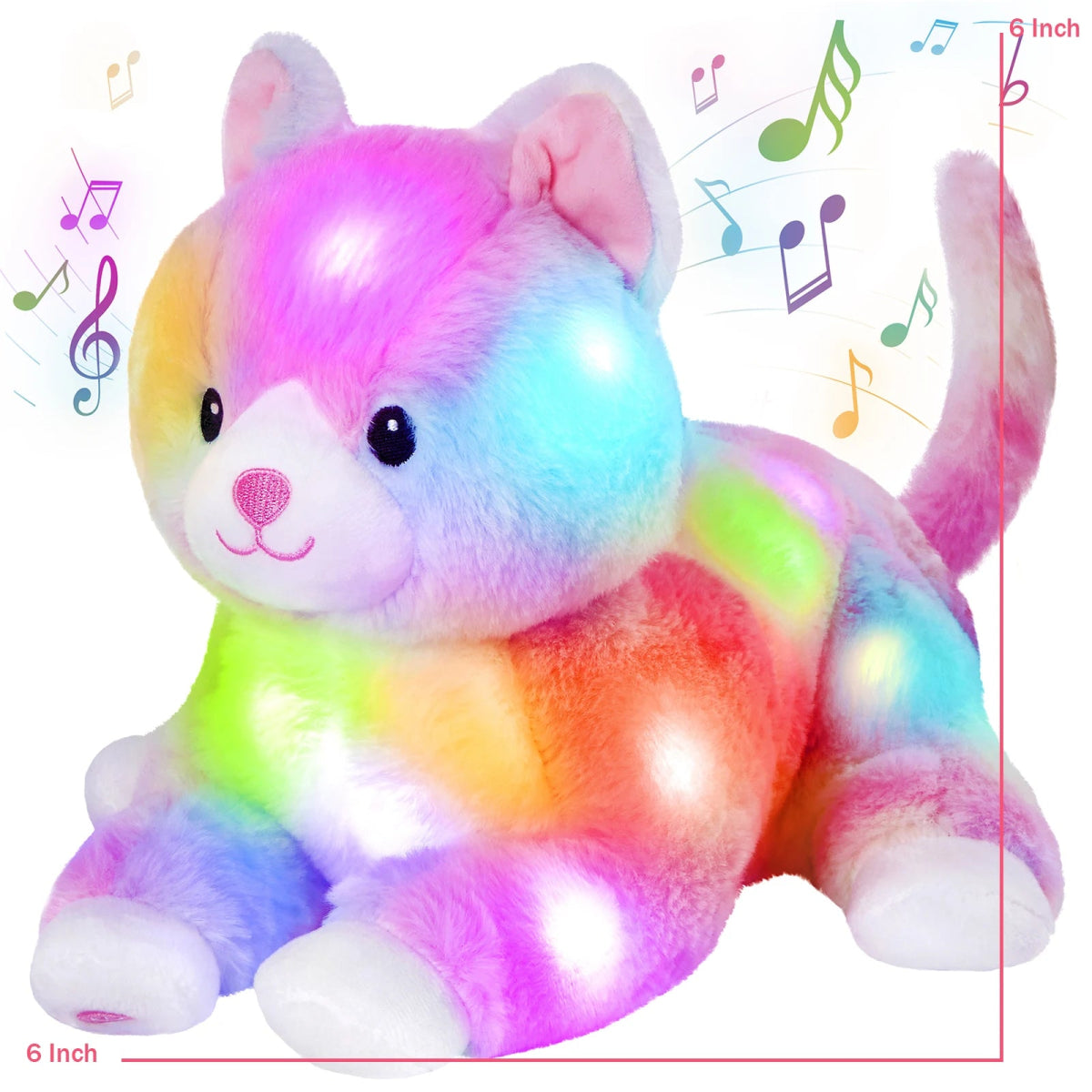 Rainbow Elephant LED Lullaby Plush Toy - Soft Plush Toys - Scribble Snacks