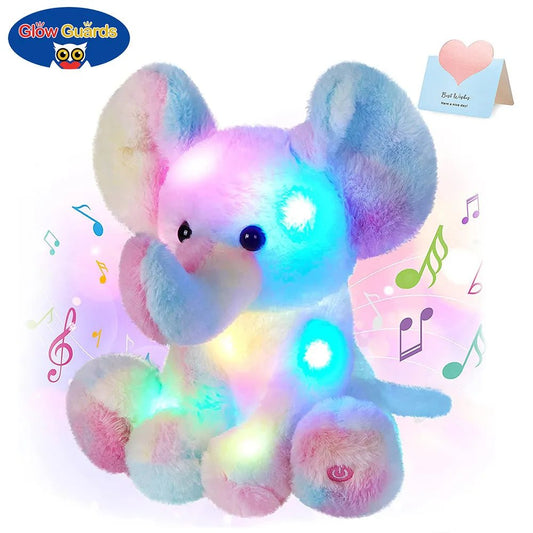 Rainbow Elephant LED Lullaby Plush Toy - Soft Plush Toys - Scribble Snacks