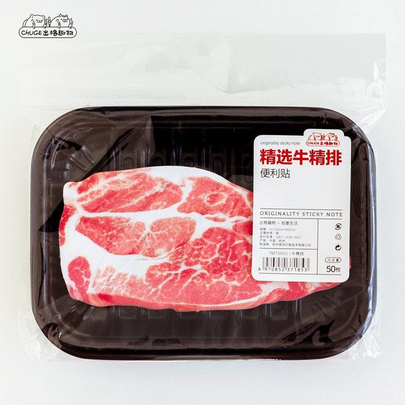 Raw Meat Sticky Notes / Memo Pads - Sealed for Fresh Notes - Sticky Notes / Memo Pads - Scribble Snacks